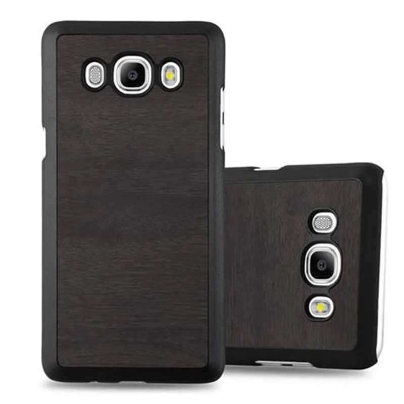 Cadorabo Hülle kompatibel mit Samsung Galaxy J7 2016 Hard Case Schutzhülle in Holz Optik gegen Kratzer und Stöße