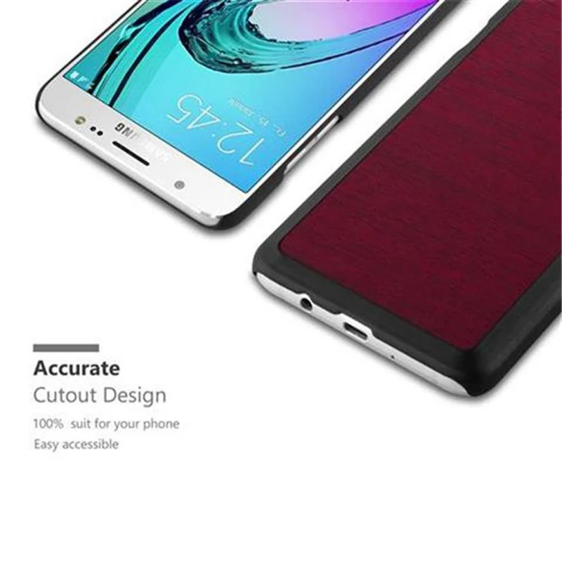 Cadorabo Hülle kompatibel mit Samsung Galaxy J7 2016 Hard Case Schutzhülle in Holz Optik gegen Kratzer und Stöße