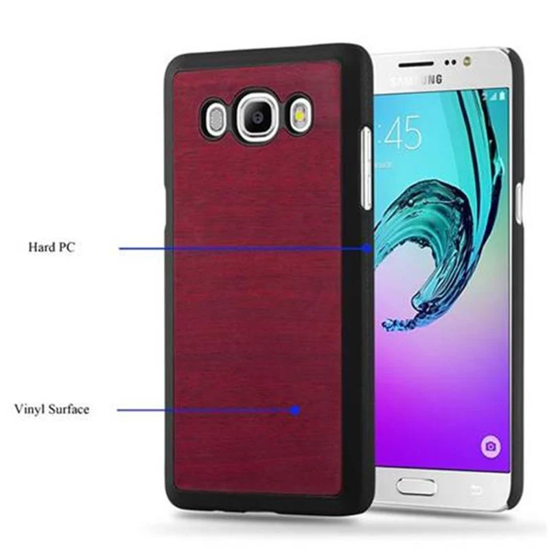 Cadorabo Hülle kompatibel mit Samsung Galaxy J7 2016 Hard Case Schutzhülle in Holz Optik gegen Kratzer und Stöße