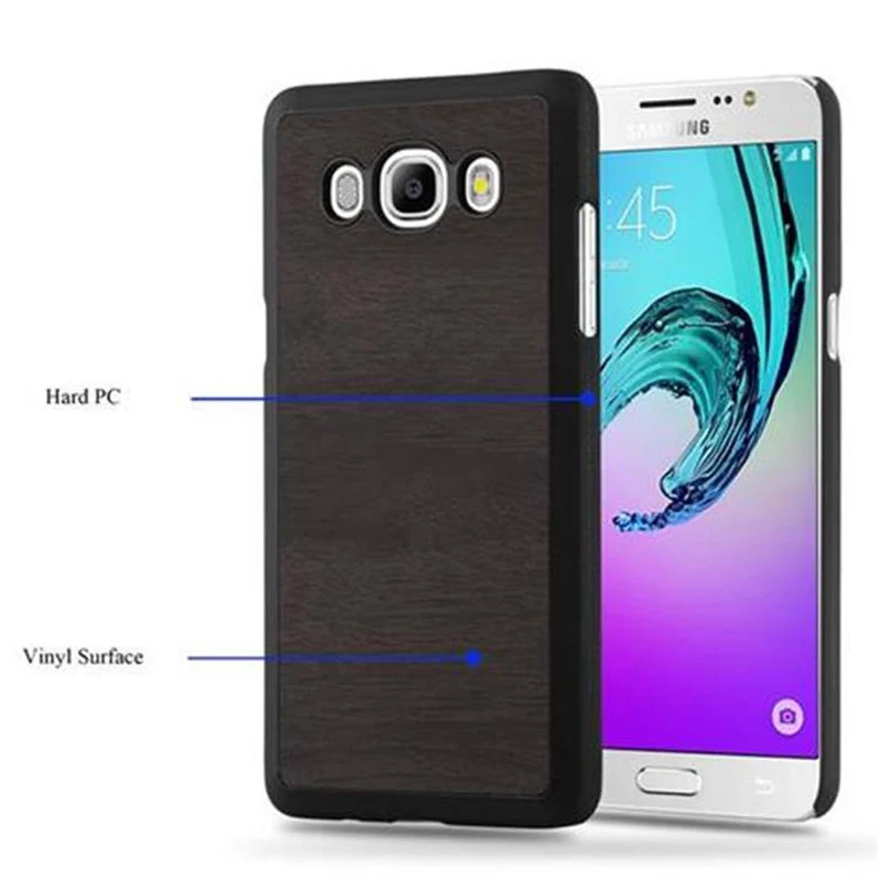 Cadorabo Hülle kompatibel mit Samsung Galaxy J7 2016 Hard Case Schutzhülle in Holz Optik gegen Kratzer und Stöße