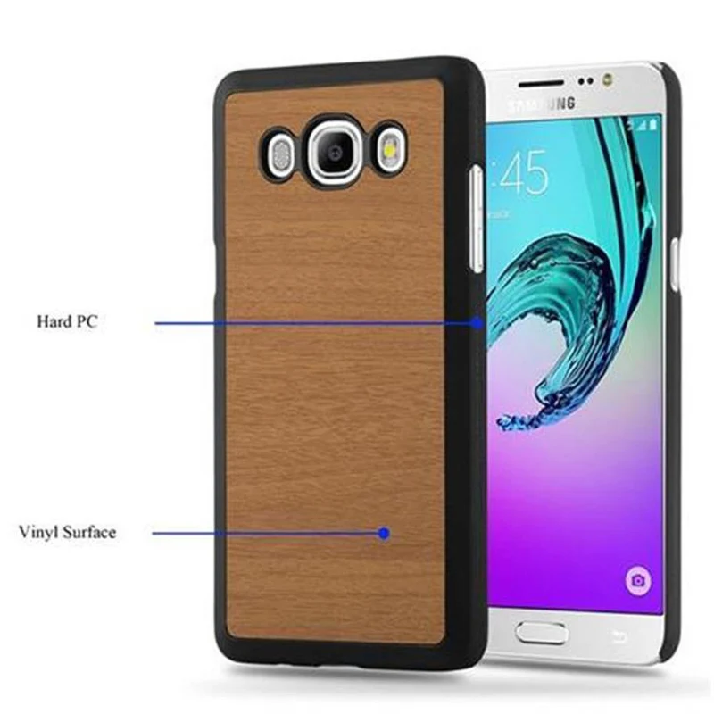 Cadorabo Hülle kompatibel mit Samsung Galaxy J7 2016 Hard Case Schutzhülle in Holz Optik gegen Kratzer und Stöße
