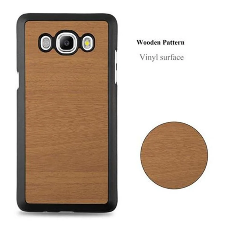 Cadorabo Hülle kompatibel mit Samsung Galaxy J7 2016 Hard Case Schutzhülle in Holz Optik gegen Kratzer und Stöße