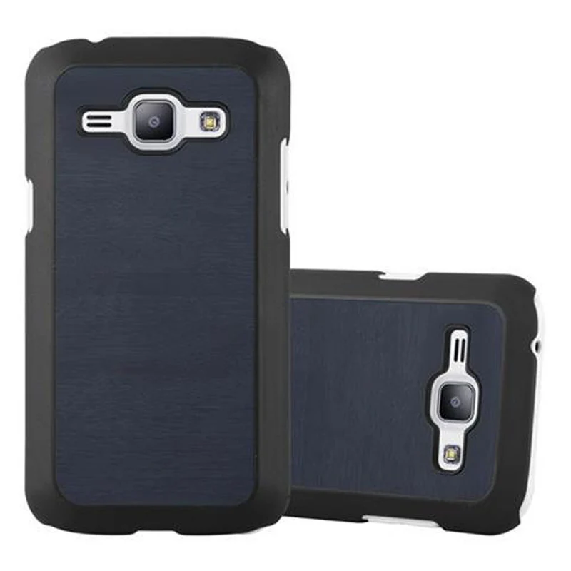 Cadorabo Hülle kompatibel mit Samsung Galaxy J1 2015 Hard Case Schutzhülle in Holz Optik gegen Kratzer und Stöße