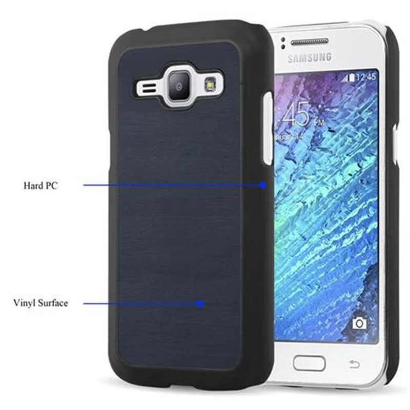Cadorabo Hülle kompatibel mit Samsung Galaxy J1 2015 Hard Case Schutzhülle in Holz Optik gegen Kratzer und Stöße