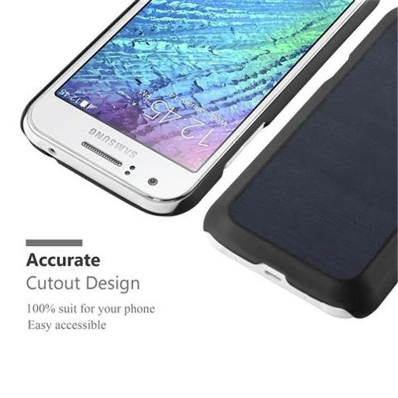 Cadorabo Hülle kompatibel mit Samsung Galaxy J1 2015 Hard Case Schutzhülle in Holz Optik gegen Kratzer und Stöße