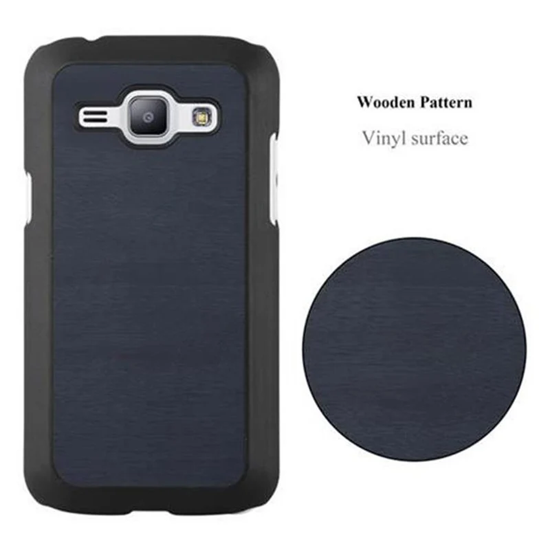 Cadorabo Hülle kompatibel mit Samsung Galaxy J1 2015 Hard Case Schutzhülle in Holz Optik gegen Kratzer und Stöße