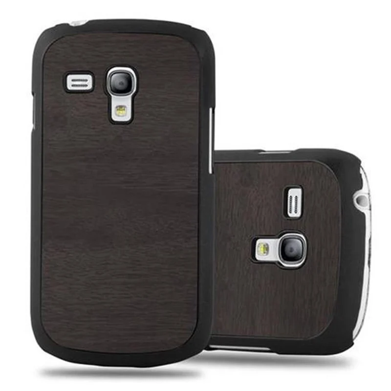 Cadorabo Hülle kompatibel mit Samsung Galaxy S3 MINI Hard Case Schutzhülle in Holz Optik gegen Kratzer und Stöße