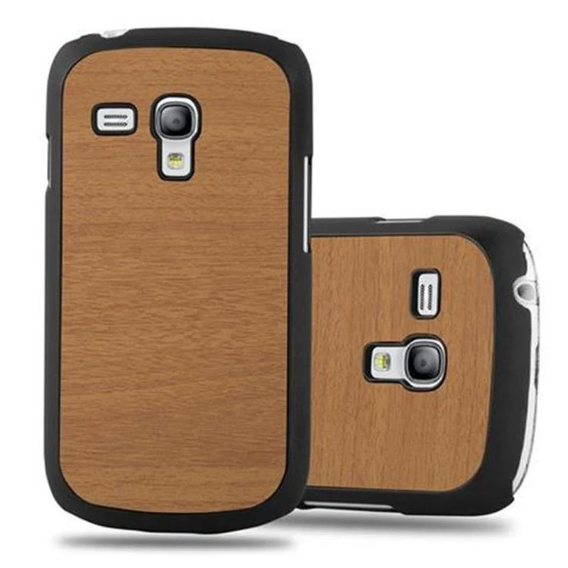 Cadorabo Hülle kompatibel mit Samsung Galaxy S3 MINI Hard Case Schutzhülle in Holz Optik gegen Kratzer und Stöße