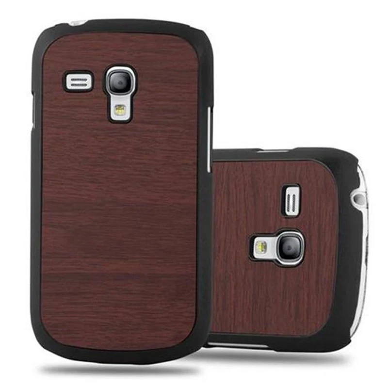 Cadorabo Hülle kompatibel mit Samsung Galaxy S3 MINI Hard Case Schutzhülle in Holz Optik gegen Kratzer und Stöße