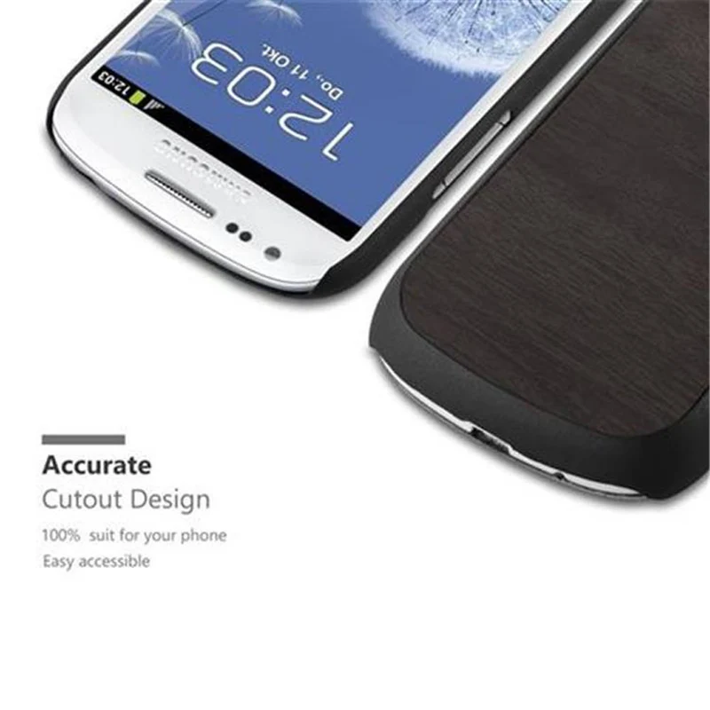 Cadorabo Hülle kompatibel mit Samsung Galaxy S3 MINI Hard Case Schutzhülle in Holz Optik gegen Kratzer und Stöße