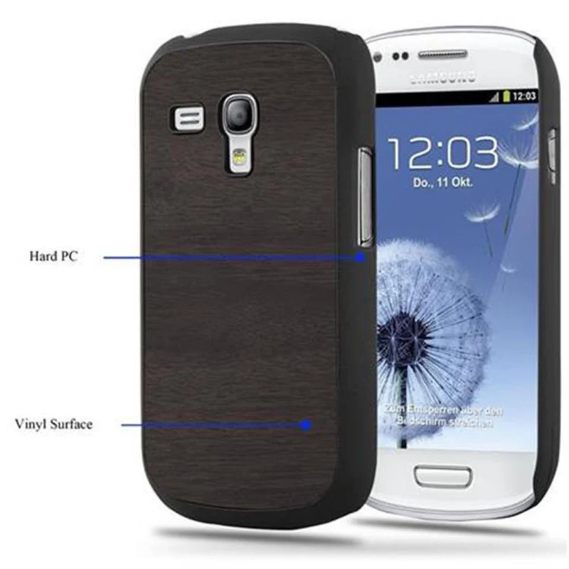 Cadorabo Hülle kompatibel mit Samsung Galaxy S3 MINI Hard Case Schutzhülle in Holz Optik gegen Kratzer und Stöße