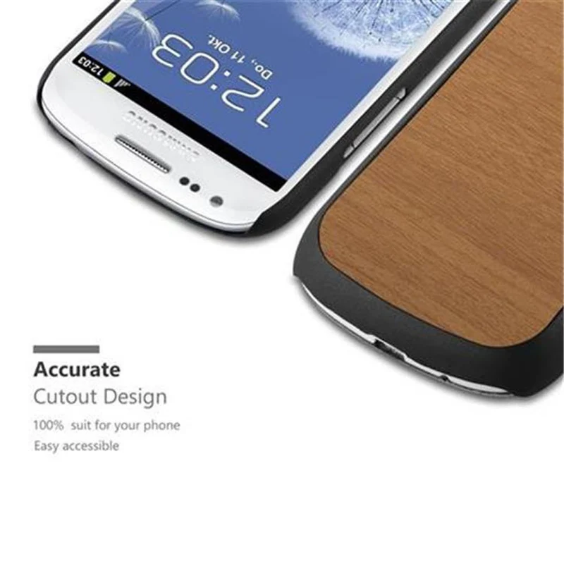 Cadorabo Hülle kompatibel mit Samsung Galaxy S3 MINI Hard Case Schutzhülle in Holz Optik gegen Kratzer und Stöße