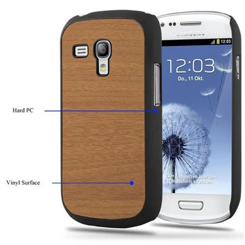 Cadorabo Hülle kompatibel mit Samsung Galaxy S3 MINI Hard Case Schutzhülle in Holz Optik gegen Kratzer und Stöße