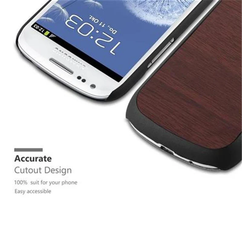 Cadorabo Hülle kompatibel mit Samsung Galaxy S3 MINI Hard Case Schutzhülle in Holz Optik gegen Kratzer und Stöße