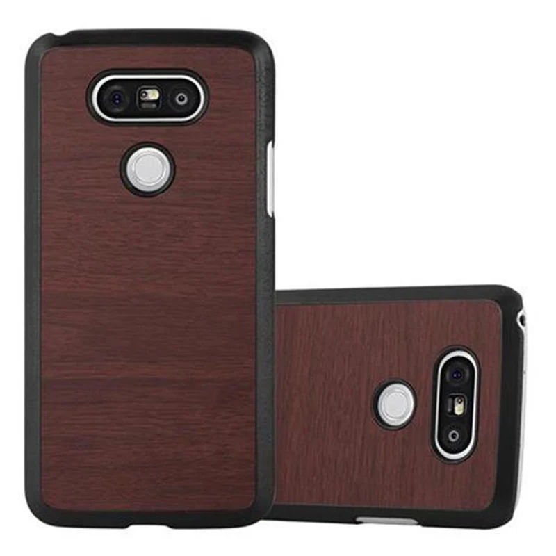 Cadorabo Hülle kompatibel mit LG G5 Hard Case Schutzhülle in Holz Optik gegen Kratzer und Stöße
