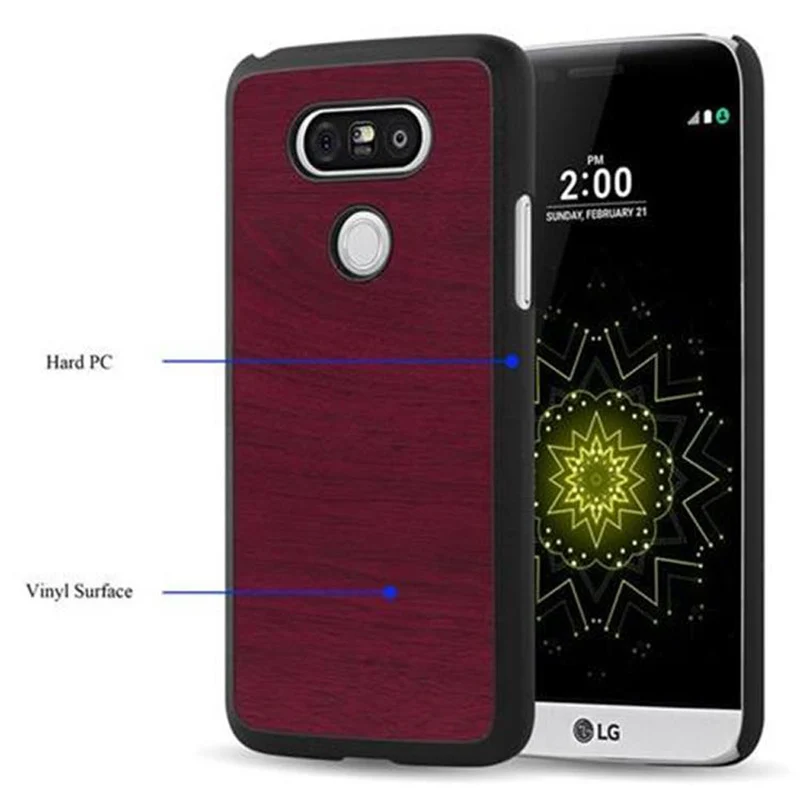 Cadorabo Hülle kompatibel mit LG G5 Hard Case Schutzhülle in Holz Optik gegen Kratzer und Stöße