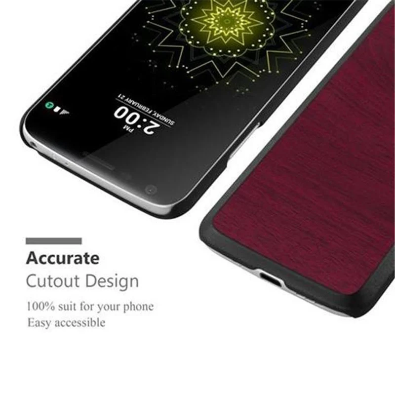 Cadorabo Hülle kompatibel mit LG G5 Hard Case Schutzhülle in Holz Optik gegen Kratzer und Stöße