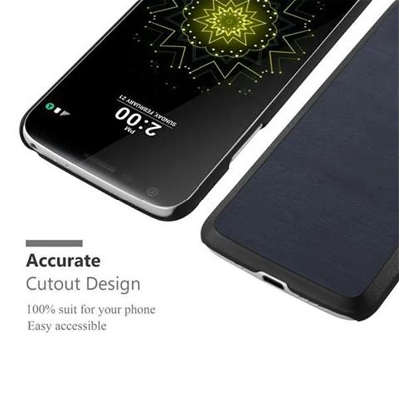 Cadorabo Hülle kompatibel mit LG G5 Hard Case Schutzhülle in Holz Optik gegen Kratzer und Stöße