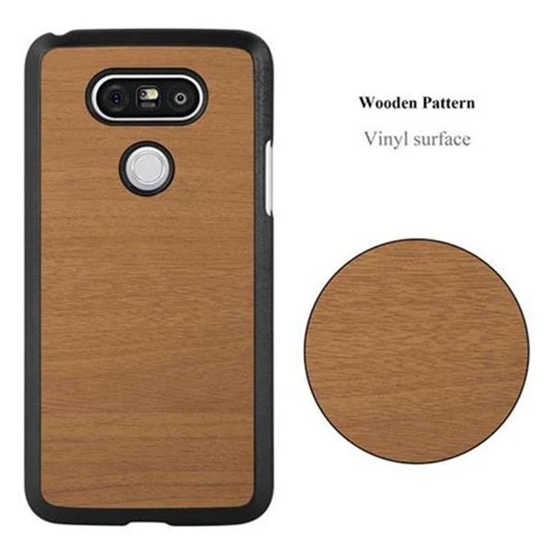 Cadorabo Hülle kompatibel mit LG G5 Hard Case Schutzhülle in Holz Optik gegen Kratzer und Stöße