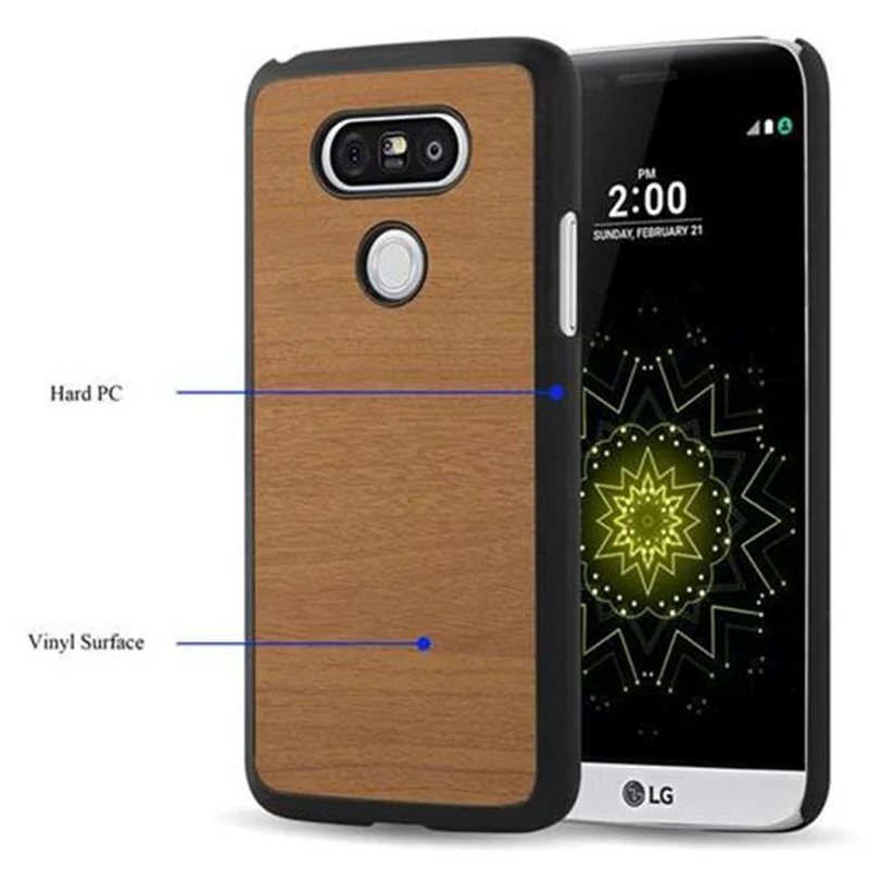 Cadorabo Hülle kompatibel mit LG G5 Hard Case Schutzhülle in Holz Optik gegen Kratzer und Stöße