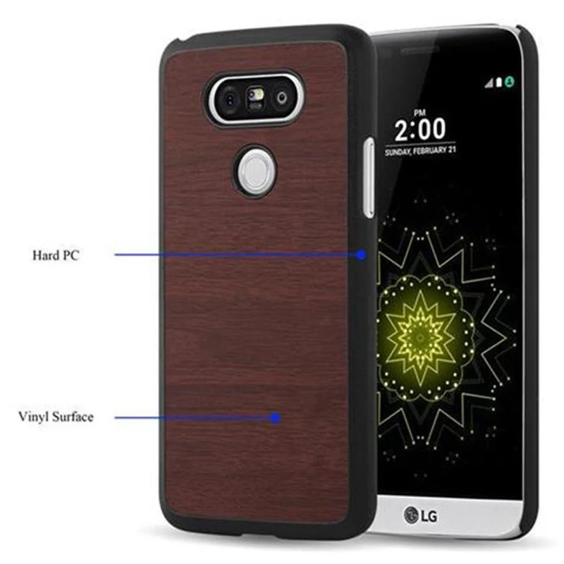 Cadorabo Hülle kompatibel mit LG G5 Hard Case Schutzhülle in Holz Optik gegen Kratzer und Stöße