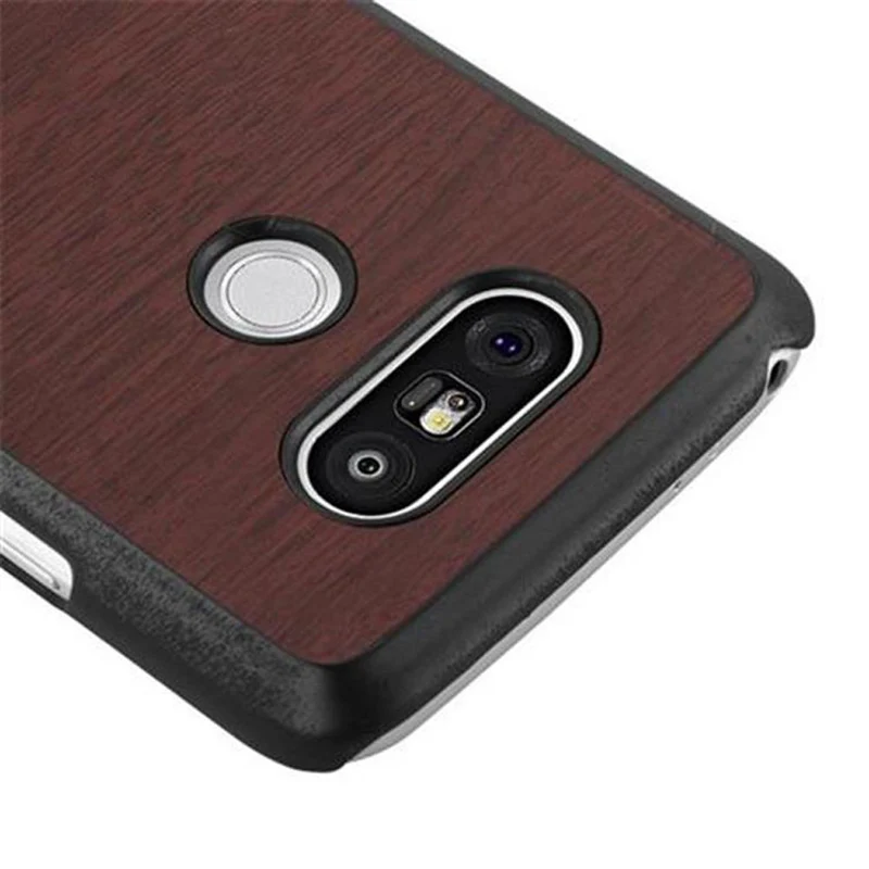 Cadorabo Hülle kompatibel mit LG G5 Hard Case Schutzhülle in Holz Optik gegen Kratzer und Stöße