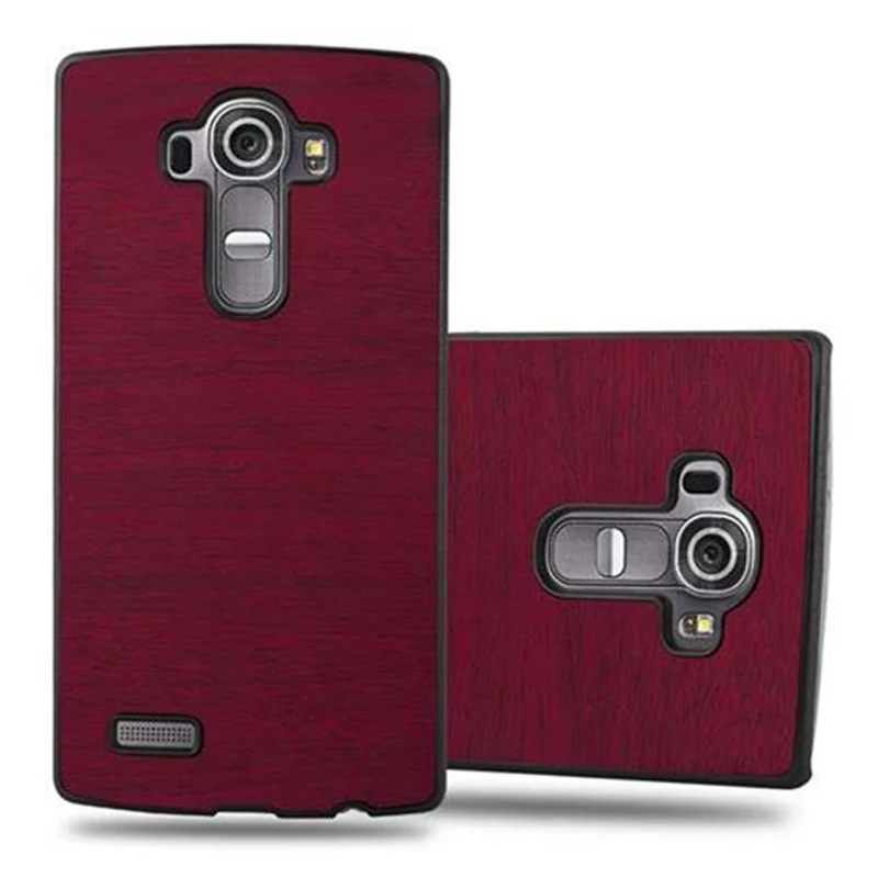 Cadorabo Hülle kompatibel mit LG G4 / G4 PLUS Hard Case Schutzhülle in Holz Optik gegen Kratzer und Stöße