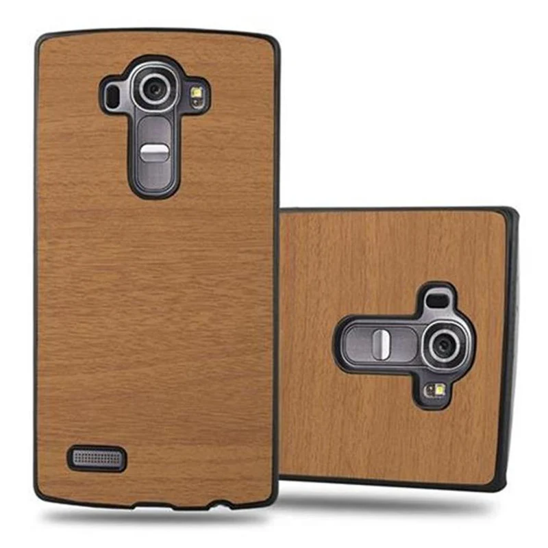 Cadorabo Hülle kompatibel mit LG G4 / G4 PLUS Hard Case Schutzhülle in Holz Optik gegen Kratzer und Stöße