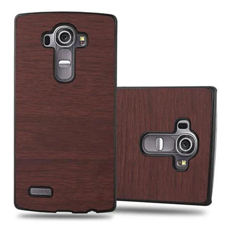 Cadorabo Hülle kompatibel mit LG G4 / G4 PLUS Hard Case Schutzhülle in Holz Optik gegen Kratzer und Stöße