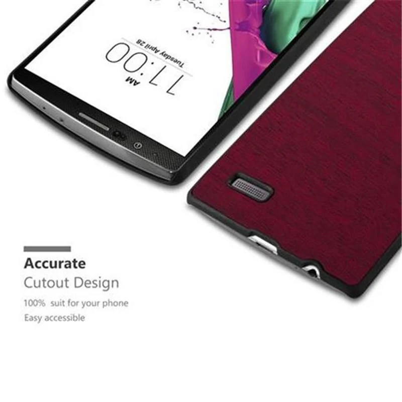 Cadorabo Hülle kompatibel mit LG G4 / G4 PLUS Hard Case Schutzhülle in Holz Optik gegen Kratzer und Stöße