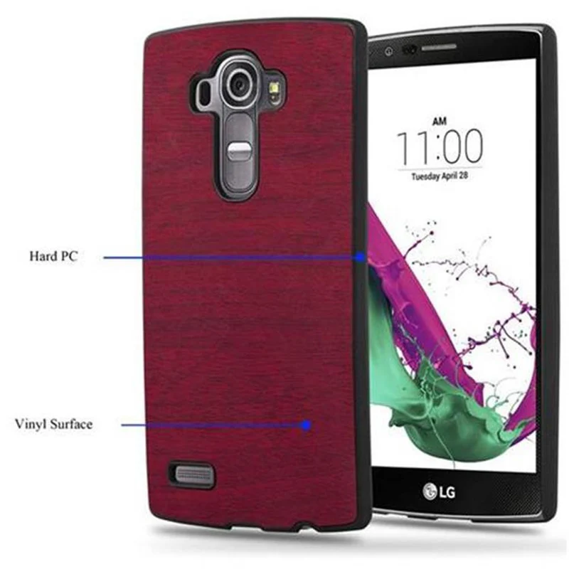 Cadorabo Hülle kompatibel mit LG G4 / G4 PLUS Hard Case Schutzhülle in Holz Optik gegen Kratzer und Stöße