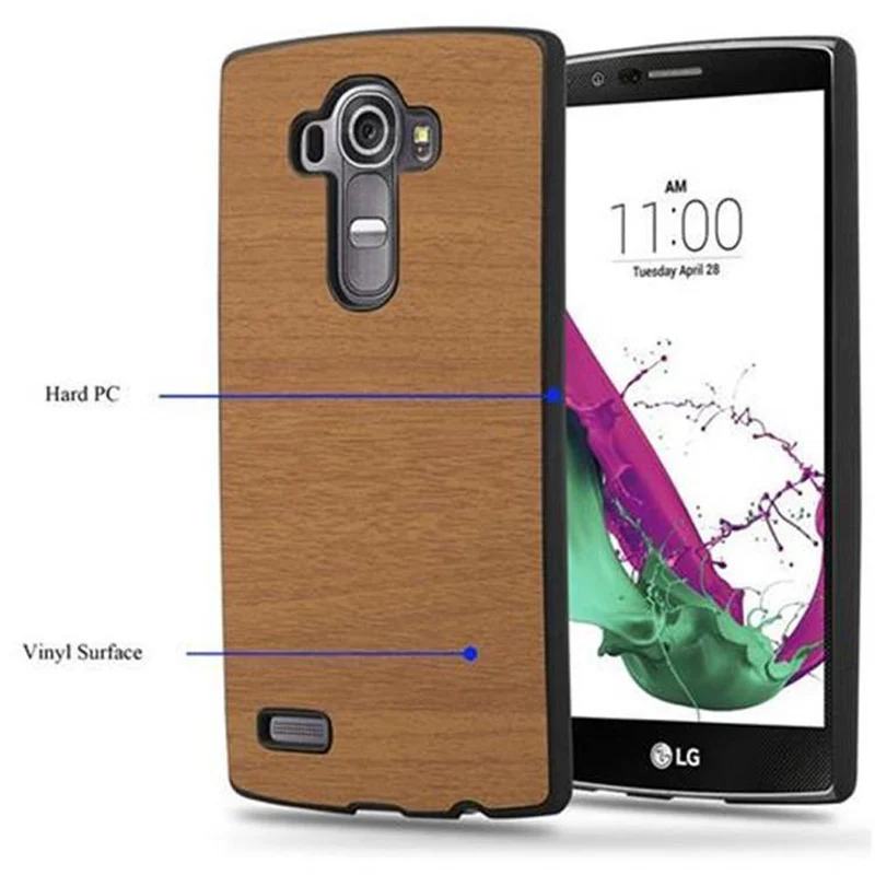 Cadorabo Hülle kompatibel mit LG G4 / G4 PLUS Hard Case Schutzhülle in Holz Optik gegen Kratzer und Stöße