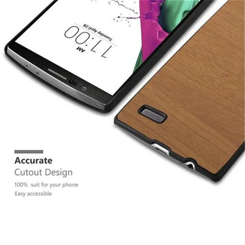 Cadorabo Hülle kompatibel mit LG G4 / G4 PLUS Hard Case Schutzhülle in Holz Optik gegen Kratzer und Stöße