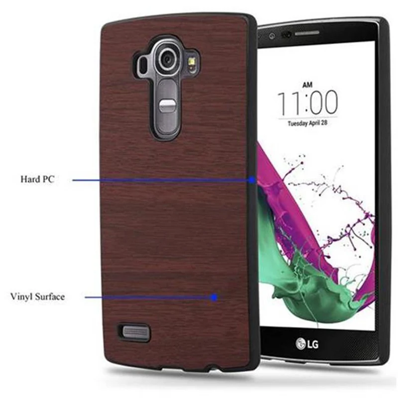 Cadorabo Hülle kompatibel mit LG G4 / G4 PLUS Hard Case Schutzhülle in Holz Optik gegen Kratzer und Stöße