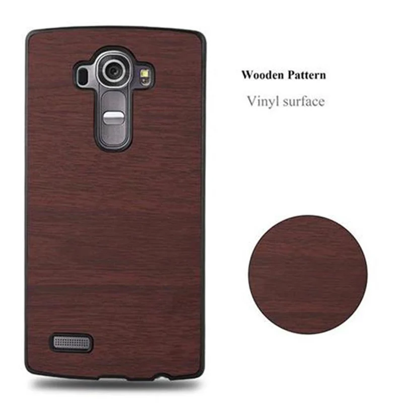 Cadorabo Hülle kompatibel mit LG G4 / G4 PLUS Hard Case Schutzhülle in Holz Optik gegen Kratzer und Stöße