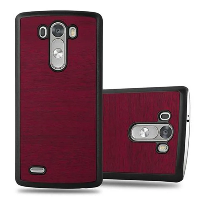 Cadorabo Hülle kompatibel mit LG G3 Hard Case Schutzhülle in Holz Optik gegen Kratzer und Stöße