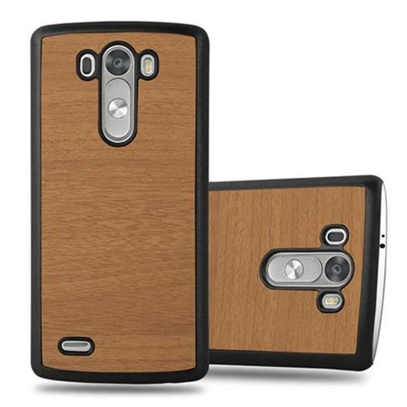 Cadorabo Hülle kompatibel mit LG G3 Hard Case Schutzhülle in Holz Optik gegen Kratzer und Stöße