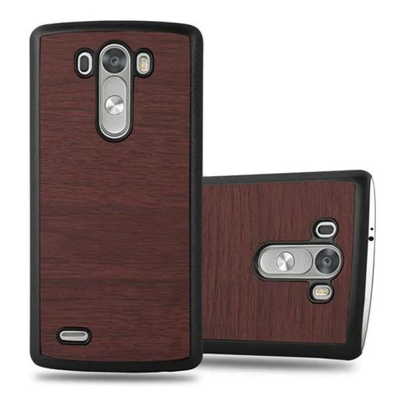 Cadorabo Hülle kompatibel mit LG G3 Hard Case Schutzhülle in Holz Optik gegen Kratzer und Stöße