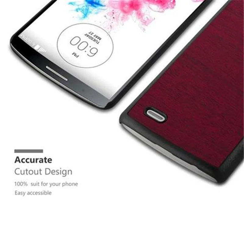 Cadorabo Hülle kompatibel mit LG G3 Hard Case Schutzhülle in Holz Optik gegen Kratzer und Stöße