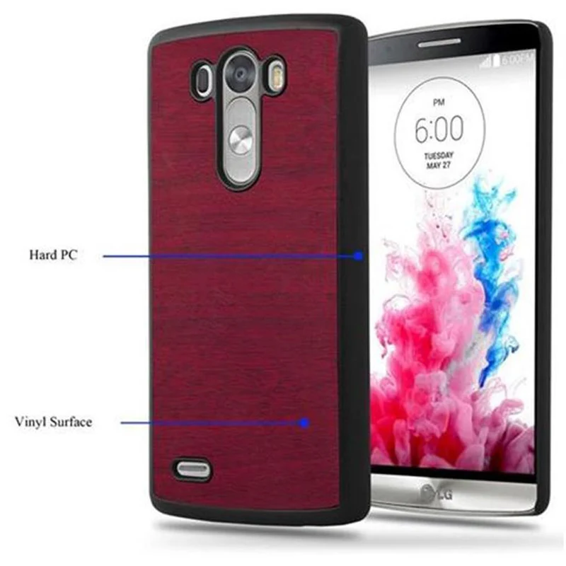 Cadorabo Hülle kompatibel mit LG G3 Hard Case Schutzhülle in Holz Optik gegen Kratzer und Stöße