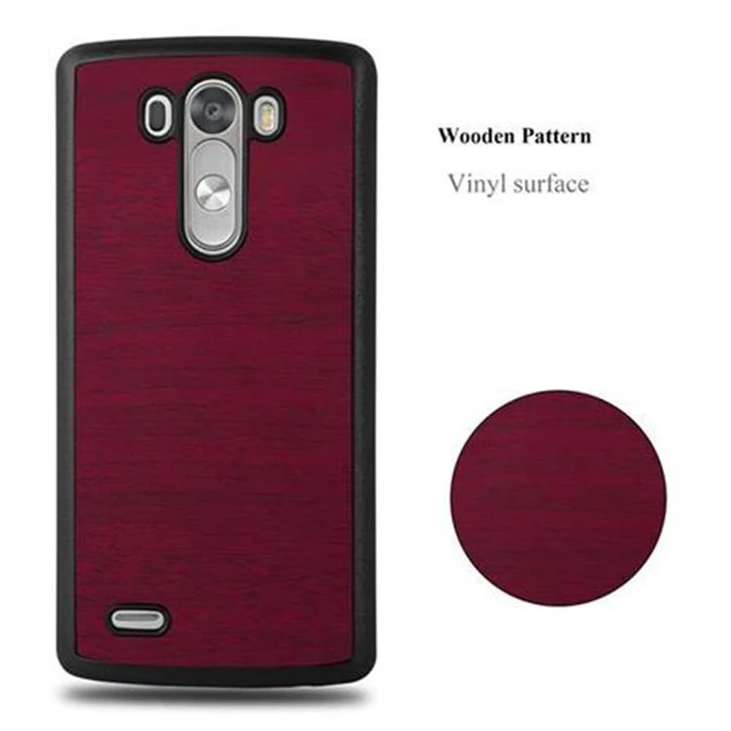 Cadorabo Hülle kompatibel mit LG G3 Hard Case Schutzhülle in Holz Optik gegen Kratzer und Stöße