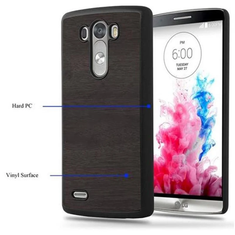 Cadorabo Hülle kompatibel mit LG G3 Hard Case Schutzhülle in Holz Optik gegen Kratzer und Stöße