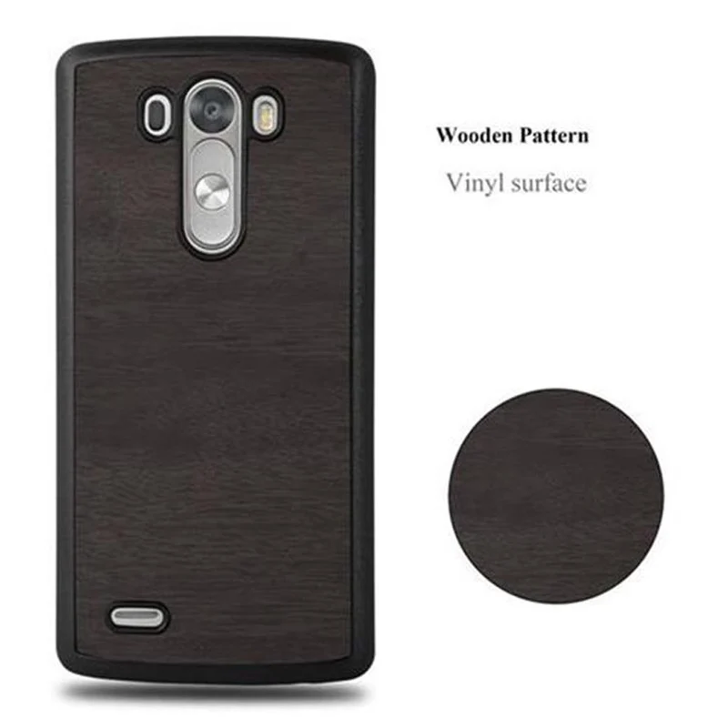 Cadorabo Hülle kompatibel mit LG G3 Hard Case Schutzhülle in Holz Optik gegen Kratzer und Stöße