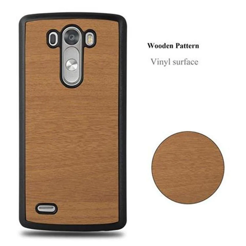 Cadorabo Hülle kompatibel mit LG G3 Hard Case Schutzhülle in Holz Optik gegen Kratzer und Stöße