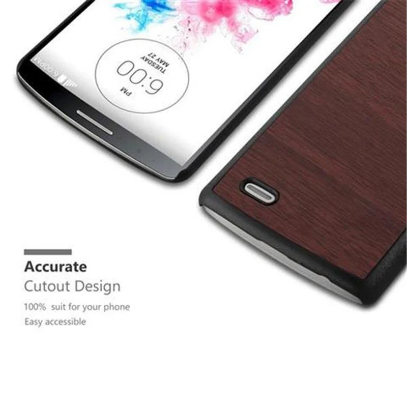 Cadorabo Hülle kompatibel mit LG G3 Hard Case Schutzhülle in Holz Optik gegen Kratzer und Stöße