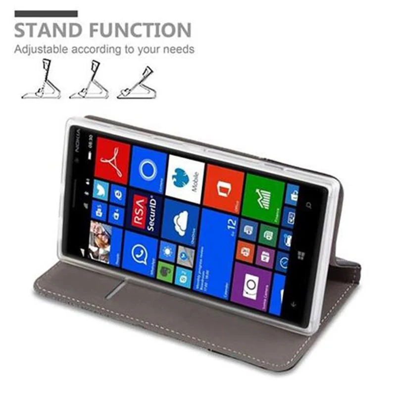 Cadorabo Hülle kompatibel mit Nokia Lumia 830 Schutzhülle mit Magnetverschluss, Standfunktion und Kartenfach