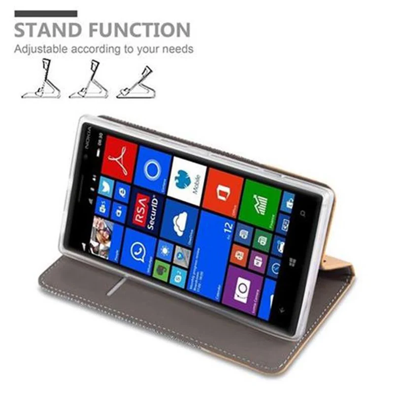 Cadorabo Hülle kompatibel mit Nokia Lumia 830 Schutzhülle mit Magnetverschluss, Standfunktion und Kartenfach