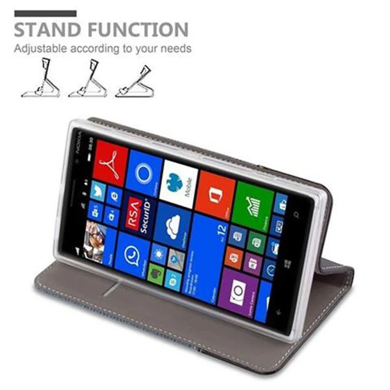 Cadorabo Hülle kompatibel mit Nokia Lumia 830 Schutzhülle mit Magnetverschluss, Standfunktion und Kartenfach