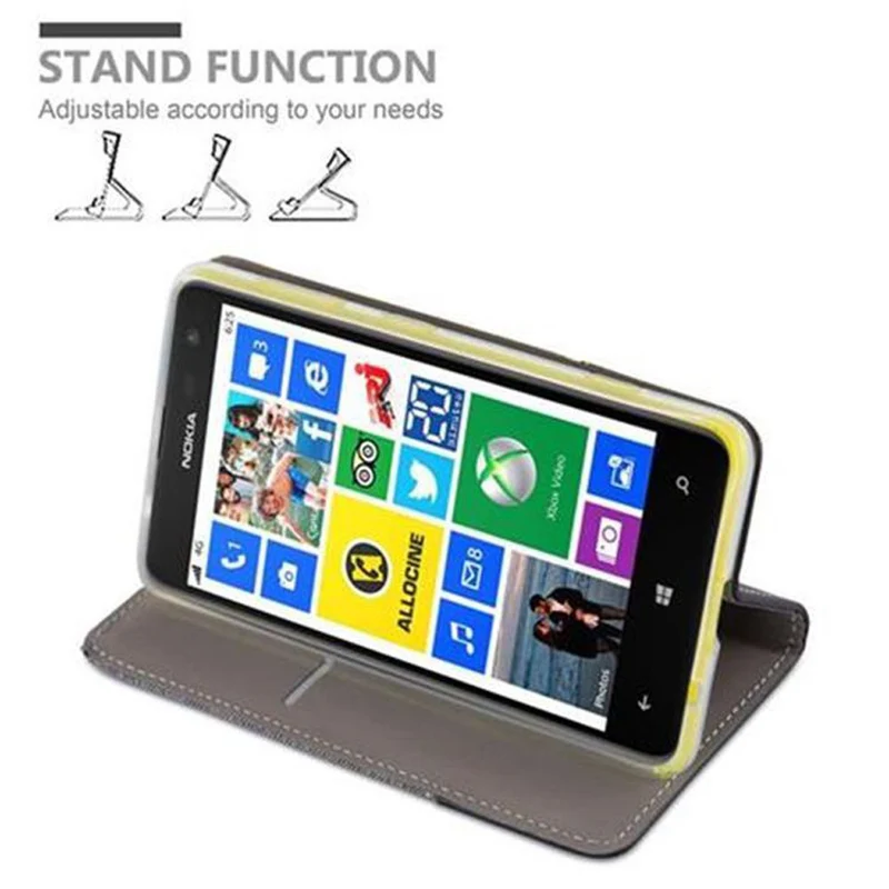 Cadorabo Hülle kompatibel mit Nokia Lumia 625 Schutzhülle mit Magnetverschluss, Standfunktion und Kartenfach