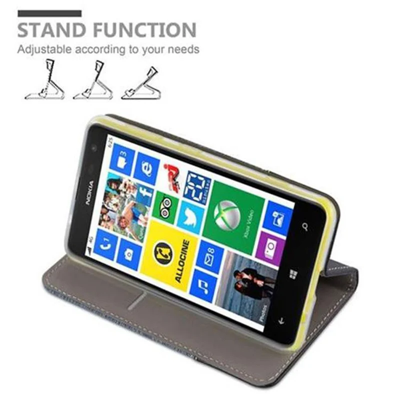 Cadorabo Hülle kompatibel mit Nokia Lumia 625 Schutzhülle mit Magnetverschluss, Standfunktion und Kartenfach